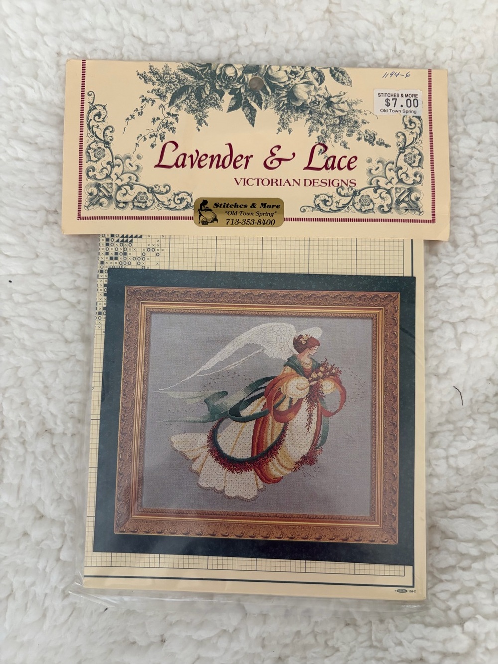Vintage Lavender & Lace Angel of Autumn Cross Stitch Pattern Chart L&L 30 NIP